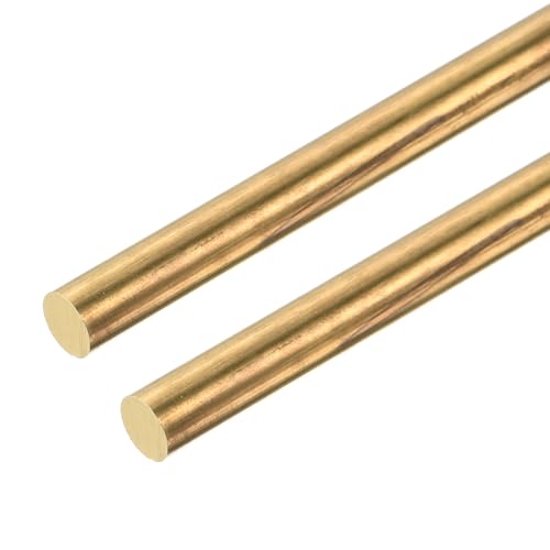 DMiotech 2er Pack 6mm x 300mm Messingstangen, Messingstäbe Massiver Runde Messingstab für DIY Handwerk Messingschweißstangen Drehbankstangen Durchschläge Wellen Modellflugzeug Schiff Auto von DMiotech