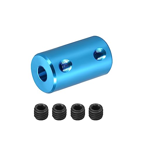 DMiotech 5-5mm Bohrung L25XD14 Starre Kupplung Welle Kupplung Gelenk Anschluss mit Schrauben Alu Legierung Motor Welle Anschluss für 3D-Drucker Blau von DMiotech