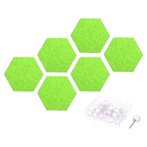 DMiotech 6er Pack 12x10 Zoll grüne Filz-Pinnwand Memo-Hinweis Sechseck Filztafel mit Pins für Büro, Zuhause und Klassenzimmer Dekoration von DMiotech