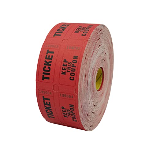 DNB 1000 2 x 2 Zoll 50/50 Doppelrolle Tafelkarten fortlaufend nummerierte Tickets, 1000 Paar pro Rolle, rot DNB 1000 2 x 2 Zoll 50/50 Doppelrolle Tafelkarten fortlaufend nummerierte Tickets, 1000 Paar pro Rolle, rot von DNB SPORTS