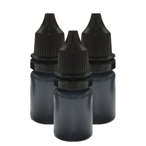 Schnell trocknende Stempelfarbe, Schwarze Stempeltinte - Schnell trocknende Stempelersatztinte - Tragbare Nachfülltinte 10 ml, Nachfülltinte pe von DNCG