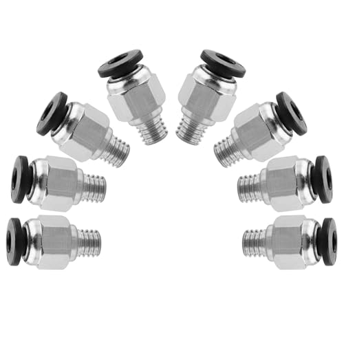 PC4-M6 Stecker, PC4-M6 Connector, PC4-M6 Pneumatischer Anschluss, PC4-M6 Pneumatik Verbinder, Gerader Pneumatischer PC4 M6 Stecker, Schnellverbinder zum Einstecken für 3D-Drucker,10 Stück von DNDGDLUA