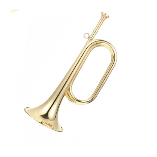 Professionell Trompete Hornruftrompete aus Messing Kavallerietrompete aus Messing mit Mundstück geeignet für Schulband von DNJID