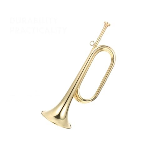 Professionell Trompete Kavallerie-Trompete Trompete aus Messing mit Mundstück Blechblasinstrument geeignet für Schulkapelle Kavalleriekapelle von DNJID