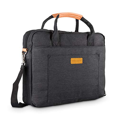 DOB SECHS 13-14 Zoll Laptoptasche Aktentaschen Handtasche Tragetasche Schulter Tasche Notebooktasche Laptop Sleeve Laptop hülle für bis zu 14 Zoll Laptop Dell Alienware/MacBook/Lenovo/HP, Schwarz von DOB SECHS