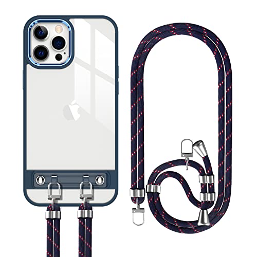 DOB SECHS Handykette Hülle Kompatibel mit iPhone 12 Pro Max, Necklace Hülle mit Band Handyhülle für zum Umhängen, Verstellbarer Halskette Handyhülle, Blau von DOB SECHS