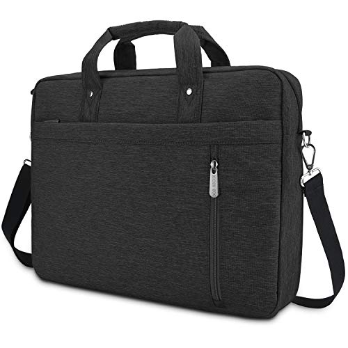 DOB SECHS Laptoptasche 15-15,6 Zoll Aktentaschen Notebooktasche Schulter Tasche für Uni Arbeit Business (Schwarz) von DOB SECHS