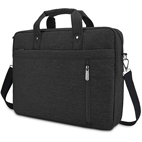 DOB SECHS Laptoptasche 17-17,3 Zoll Aktentaschen Notebooktasche Schulter Tasche für Uni Arbeit Business (Schwarz) von DOB SECHS