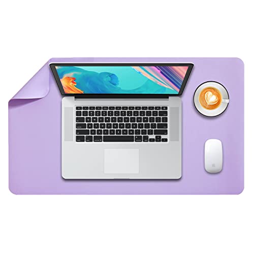 DOBAOJIA Große Schreibtischunterlage, Schreibtischmatte, Desk Pad, Schreibtischschutz, Schreibblock, für Laptop/Tastatur/Maus, Doppelseitige Verwendung PU Leder Wasserdicht 60 x 35cm(Violett/Violett) von DOBAOJIA