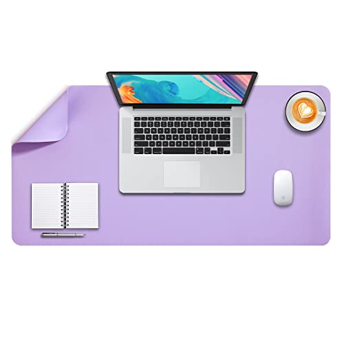 DOBAOJIA Große Schreibtischunterlage, Schreibtischmatte, Desk Pad, Schreibtischschutz, Schreibblock, für Laptop/Tastatur/Maus, Doppelseitige Verwendung PU Leder Wasserdicht 80 x 40cm(Violett/Violett) von DOBAOJIA