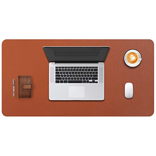 DOBAOJIA Große Schreibtischunterlage, Schreibtischmatte, Desk Pad, Schreibtischschutz, Schreibblock, für Laptop/Tastatur/Maus, PU Leder Wasserdicht + Wildleder Rutschfest 80 x 40cm (Braun) von DOBAOJIA