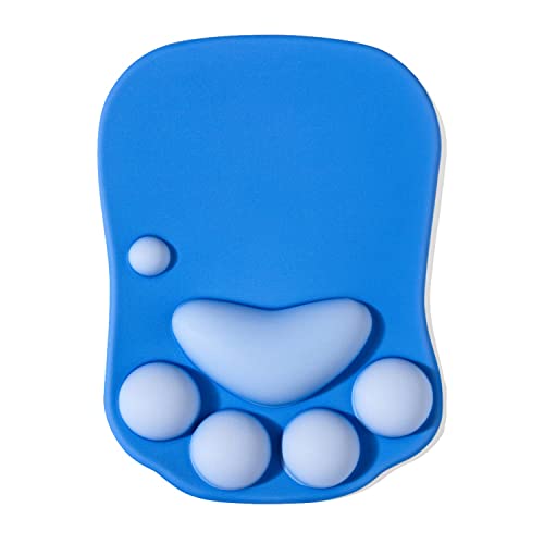 DOBAOJIA Mauspad mit Handgelenkstütze, Mauspad Katzenpfote, Ergonomische Mauspad, 3D Silikon Gel Mauspad, Mouse Pad, Mouse Mat, Rutschfester Boden, für Zuhause/Büro/Gaming, Blau von DOBAOJIA