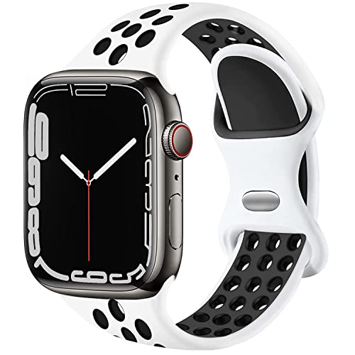 DOBSTFY Armband Kompatibel mit Apple Watch Armband 42mm 44mm 45mm 49mm für Damen Herren, Atmungsaktives Silikon Sport Armbänder für iWatch Series 9 8 7 6 5 4 3 2 1 Ultra/ultra 2 SE von DOBSTFY