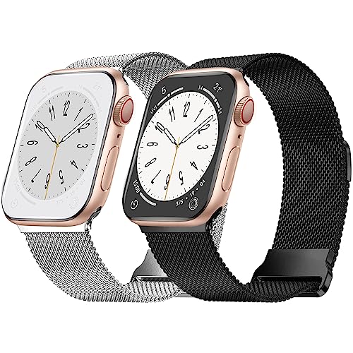 DOBSTFY Metall Armband Kompatibel mit Apple Watch Armband 40mm 41mm 38mm,Edelstahl Mesh Armband mit Magnet für Apple Watch SE/Ultra/Ultra 2 iWatch Series 9 8 7 6 5 4 3 2 1 von DOBSTFY