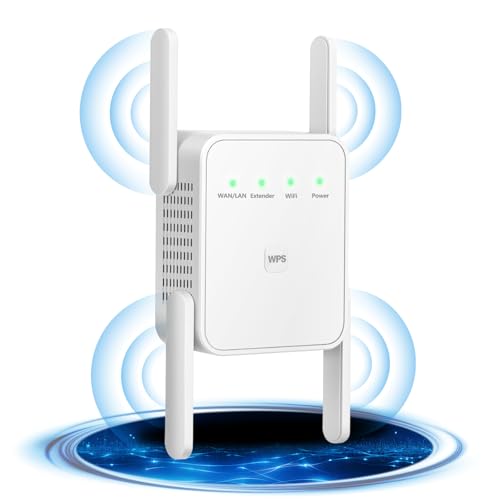 2025 Leistungsstarker WLAN-Repeater für Zuhause, einfach einzurichtender WiFi-Verstärker, 300 Mbps 2,4 GHz mit LAN-Anschluss, kompatibel mit Router (Weiß) von DOBWGXZ