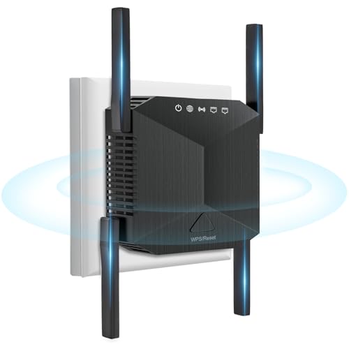 DOBWGXZ 2025 Upgraded Internet Booster, WiFi Extender mit Ethernet Port, 4 Antennen WiFi Booster Range Extender, Home Wireless Signal Booster DOBWGXZ 2025 Upgraded Internet Booster, WiFi Extender mit Ethernet Port, 4 Antennen WiFi Booster Range Extender, Home Wireless Signal Booster von DOBWGXZ