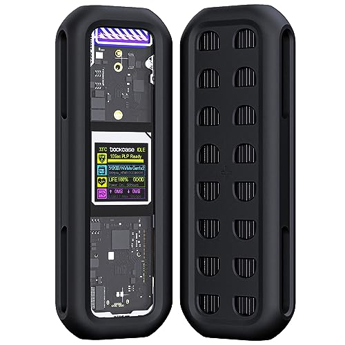 DOCKCASE Robuste Silikonhülle für M.2 PLP SSD-Gehäuse [Space Gray] - Rundum-Schutzhülle, kompatibel mit Explorer Edition M.2 NVMe SSD-Gehäuse und M2 NVMe SSD-Gehäuse von DOCKCASE