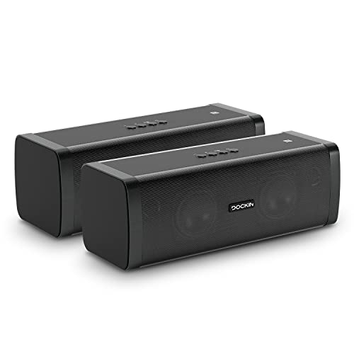 DOCKIN® D FINE EVO Hi-Fi Bluetooth Lautsprecher 50W 𝗧𝗲𝘀𝘁𝘀𝗶𝗲𝗴𝗲𝗿 Bluetooth Speaker Indoor/Outdoor wasserdicht, Wireless Musikbox Bluetooth Box tragbar, Boombox - Set von DOCKIN