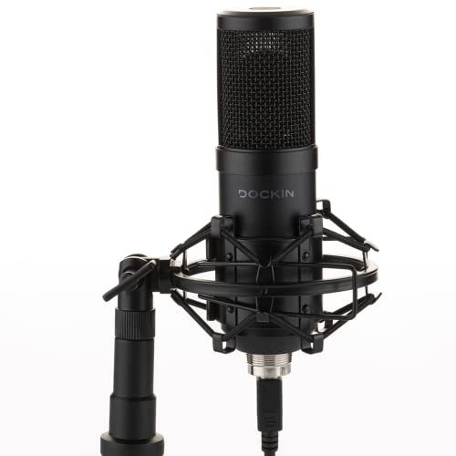 DOCKIN® MP1000 Podcast Mikrofon für PC & Mac mit extralangem 3m USB-Kabel, Streaming Mikrofon mit Dreibeinstativ & Spinne für Stimm- & Instrumentalaufnahmen, PC Mikrofon für Newcomer & Profis von DOCKIN