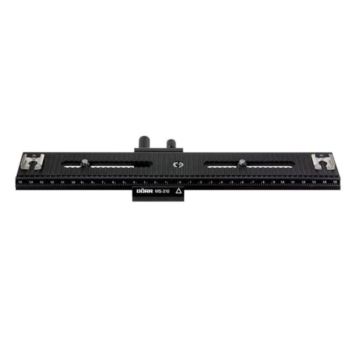 Dörr Makro Einstellschlitten MS-310 für Kompakt/DSLR/DSLM System, Einstellbereich 30 cm, anschluss (Kamera 2x 1/4 Zoll und Stativ 3/8 Zoll) 2-Universalaufsteckschuhe Gewindeadapter 1/4-3/8 Zoll von DÖRR