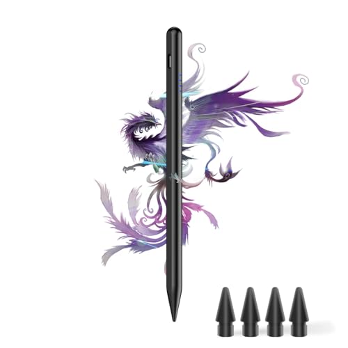 Stift für iPad USB-C Schnellaufladen Palm Rejection Neigungssensitivität Tablet Stift Kompatibel mit (2018-2023) Apple iPad Pro 11''/12,9'', iPad 10/9/8/7/6, iPad Mini 6/5, iPad Air 5/4/3 (Schwarz) von DOGAIN