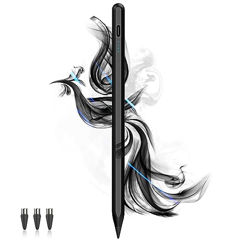 Stylus Stift für Touch Screen Power-Display Tablet Stift POM Feder Magnetic Tablet Stylus Pen Kompatibel mit iPhone/iPad/Lenovo/Samsung und Anderen iOS/Android Smartphone und Tablet Geräten (Schwarz) von DOGAIN