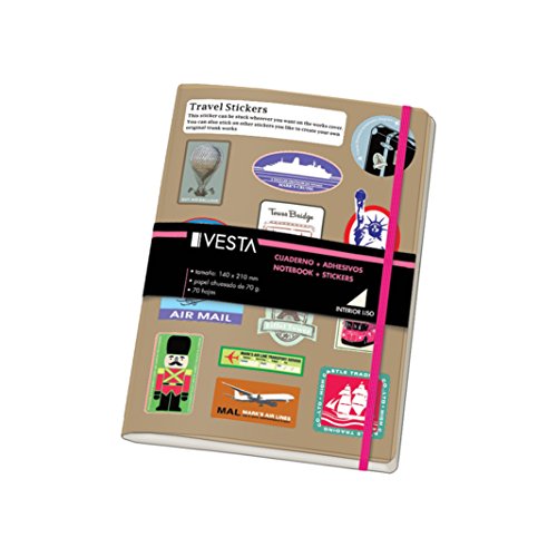 DOHE 10545 Sticker Notizbuch mit flachem Gummiband, A5, 70 Blatt, pink von DOHE