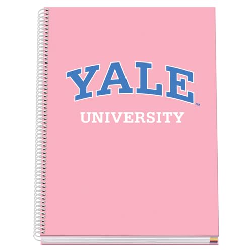 DOHE A4-Notizbuch, kariert, Spiralbindung, 100 Blatt, 90 g/m², kariert, 5 mm, Hardcover, Yale University Pink Lady, Schulmaterial - Rosa von DOHE