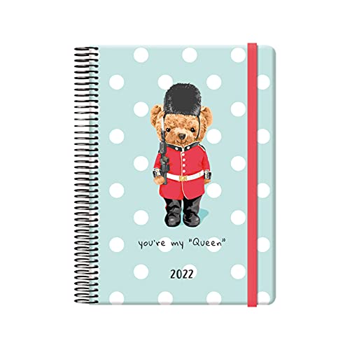 DOHE Agenda Bears Jahresplaner, Tag pro Seite, 15 x 21 cm, 336 Seiten, britisches Design, 4 Seiten mit Aufklebern von DOHE