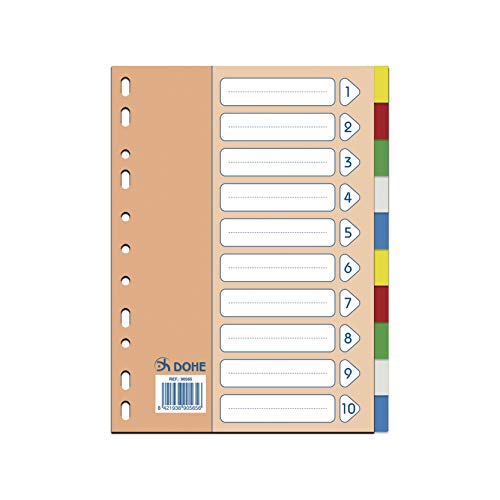 DOHE - Register Basic / 1/4-Format Natur 10 Positionen / 5 Farben von DOHE