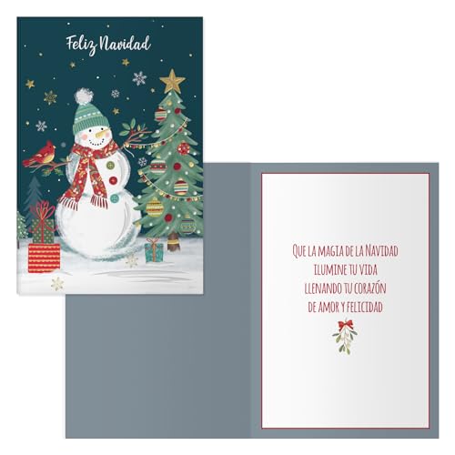 DOHE - Weihnachtskarten - Packung mit 6 Stück - Größe: 11,5 x 17 cm (geschlossen) - Inklusive Umschlag zur Aufbewahrung der Karte - Schneemodell von DOHE