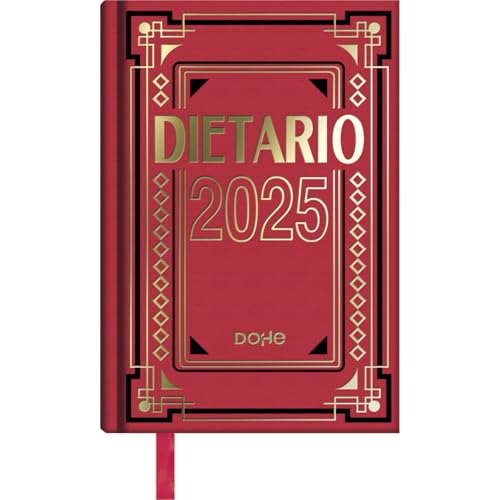 Dohe - Jahresplaner 2025, Spanisch, Tagesansicht, Größe 1/8 (11,5 x 16,5 cm), fester Einband, Ablaufdatum 2025 und 2026, Termine, Jahresplaner, Monatsübersicht, Rot von DOHE