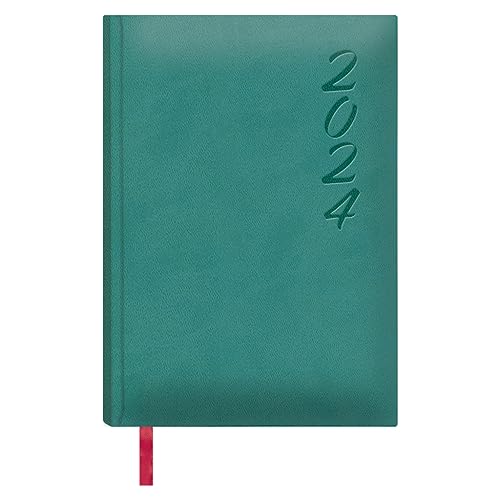 Dohe - Kalender 2024 - Tag Seite - Größe: 15 x 21 cm (A5) - 336 Seiten - Einband genäht - Hardcover - Grün - Modell Brasília von DOHE