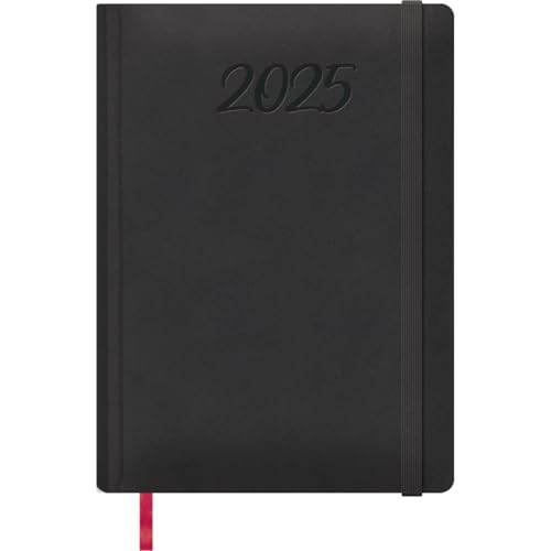 Dohe - Kalender 2024 - Tag-Seite - Größe: 17x24 cm - 336 Seiten - Eingenähter Einband - Hardcover - Schwarz - Modell Manaos von DOHE