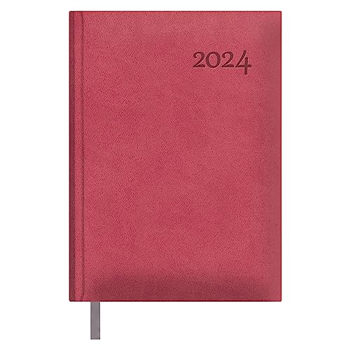 Dohe - Kalender 2024 - Tag Seite - Mittel: 14 x 20 cm - 336 Seiten - Eingenähter Einband - Hardcover - Fuchsia - Modell Lausanne von DOHE