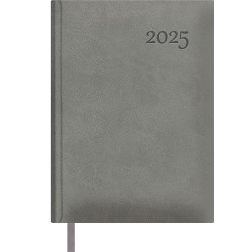 Dohe - Kalender 2024 - Tag Seite - Mittel: 14 x 20 cm - 336 Seiten - Eingenähter Einband - Hardcover - Grau - Modell Lausanne von DOHE