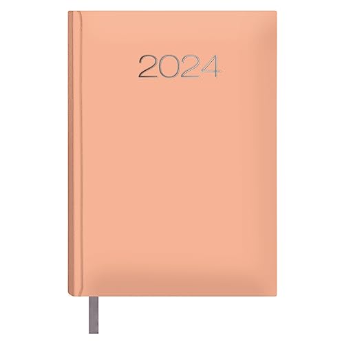 Dohe - Kalender 2024 - Tag Seite - Mittel: 14 x 20 cm - 336 Seiten - Eingenähter Einband - Hardcover - Rosa - Modell Lissabon von DOHE