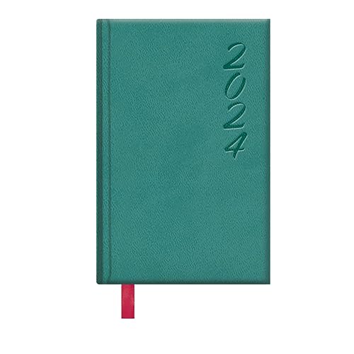 Dohe - Kalender 2024 - Wochenansicht - Taschenformat: 8,5 x 13 cm - 128 Seiten - Eingenähter Einband - Hardcover - Grün - Modell Brasília von DOHE