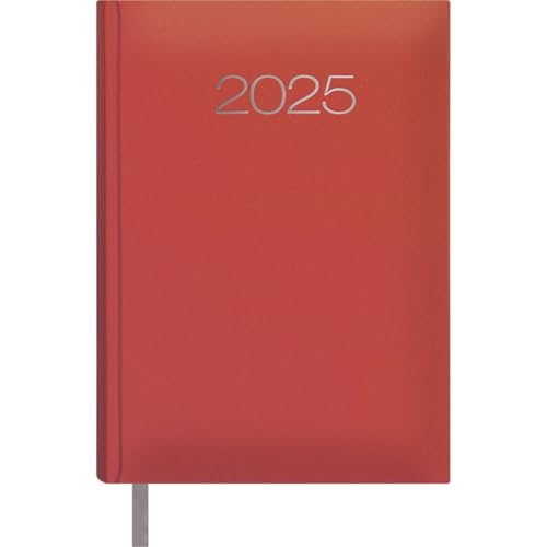 Dohe - Kalender 2025 Portugiesisch - Tag pro Seite, Größe A5 (14x20 cm), 12 Monate Januar bis Dezember, Hardcover, Jahresplaner, Bürobedarf - ESTORIL Rot von DOHE