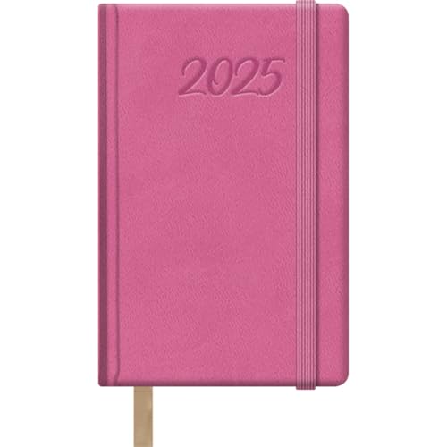 Dohe - Kalender 2025 - Wochenübersicht, Taschenformat (8,5x13 cm), 12 Monate Januar bis Dezember, Hardcover aus Kunstleder, Planer auf Spanisch, Büromaterial - SAMBA Fuchsia von DOHE