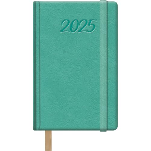 Dohe - Kalender 2025 - Wochenübersicht, Taschenformat (8,5x13 cm), 12 Monate Januar bis Dezember, Hardcover aus Kunstleder, Planer auf Spanisch, Büromaterial - SAMBA Mintgrün von DOHE