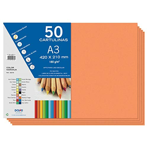 Dohe Karton, 50 Blatt, A3, Orange von DOHE