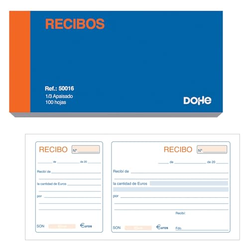 Dohe - Zahlscheinheft (10 Stück) - Blöcke für Vermietung, Einkauf oder Inkasso, 100 Einzelblätter ohne Durchschläge, Format 21x10 cm, Bürobedarf von DOHE