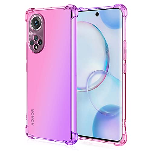 DOINK Bunt Farbverlauf Hülle für Huawei Honor 50 5G | Huawei Nova 9, Durchscheinend TPU Silikon Handyhülle mit StoßFest Bumper - Pink Lila von DOINK