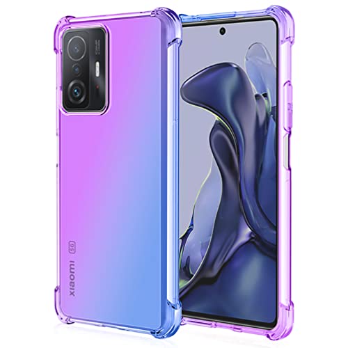 DOINK Bunt Farbverlauf Hülle für Xiaomi MI 11T / 11T Pro, Durchscheinend TPU Silikon Handyhülle mit StoßFest Bumper - Lila Blau DOINK Bunt Farbverlauf Hülle für Xiaomi MI 11T / 11T Pro, Durchscheinend TPU Silikon Handyhülle mit StoßFest Bumper - Lila Blau von DOINK