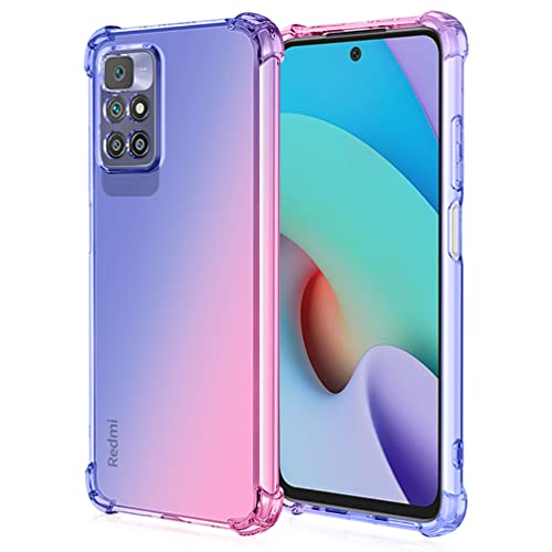 DOINK Bunt Farbverlauf Hülle für Xiaomi Redmi 10 / Redmi 10 2022, Durchscheinend TPU Silikon Handyhülle mit StoßFest Bumper - Pink Blau von DOINK