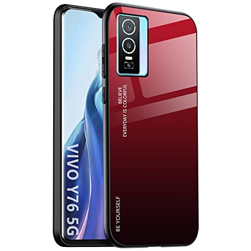 DOINK Farbverlauf Glas Hülle für VIVO Y76 5G, Bunt Panzerglas Handyhülle TPU Silikon Schutzhülle - Farbe 5 DOINK Farbverlauf Glas Hülle für VIVO Y76 5G, Bunt Panzerglas Handyhülle TPU Silikon Schutzhülle - Farbe 5 von CHICHL