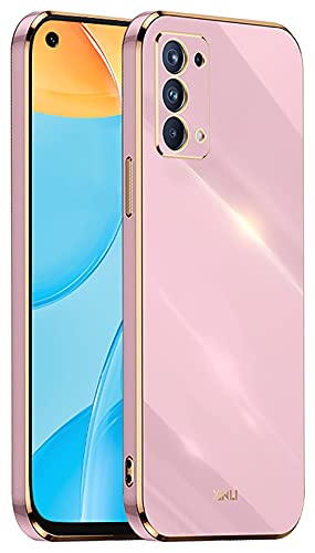 DOINK Handyhülle für Oppo A74 5G / A54 5G Hülle, Bunte und Glänzende TPU Silikon Case mit Goldenem Rand Design - Violett von DOINK