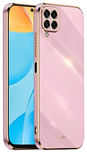 DOINK Handyhülle für Samsung Galaxy M53 5G Hülle, Bunte und Glänzende TPU Silikon Case mit Goldenem Rand Design - Violett von DOINK