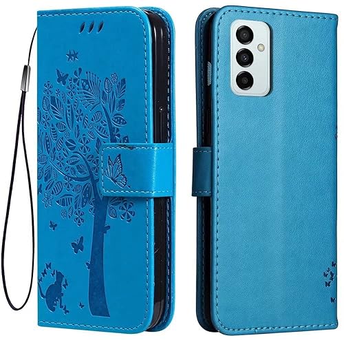 DOINK Kratzbaum Hülle für Samsung Galaxy M23 5G, Premium PU Leder Handyhülle mit Kartensteckplätze - Blau DOINK Kratzbaum Hülle für Samsung Galaxy M23 5G, Premium PU Leder Handyhülle mit Kartensteckplätze - Blau von DOINK